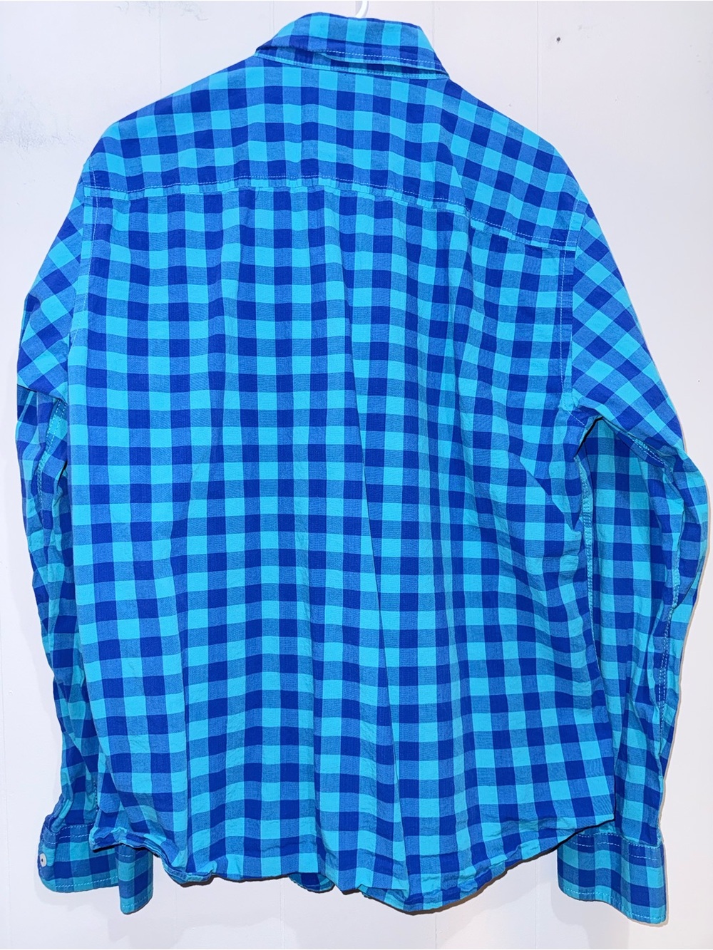 Aeropostale Blue & Teal Plaid Button Down Shirt Size Large EUC - Picture 2 of 4